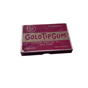 Vintage Gold Tip Gum Box Advertising Empty Nostalgic Display